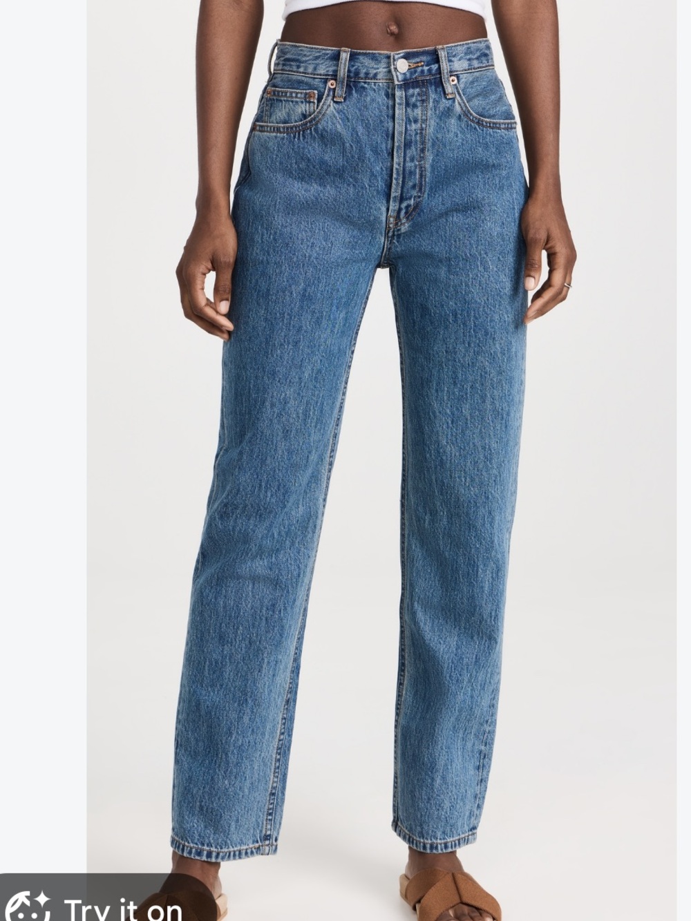 Still here childhood High-Rise Straight Jeans in Blue